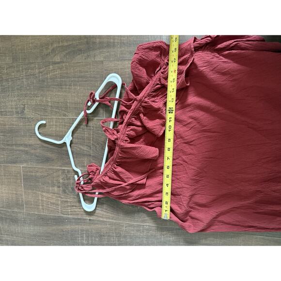 J. Crew One Shoulder 100% Cotton Gauze Beach Pool Coverup Red Brown - Picture 7 of 7